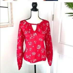 Universal Thread red floral blouse size M